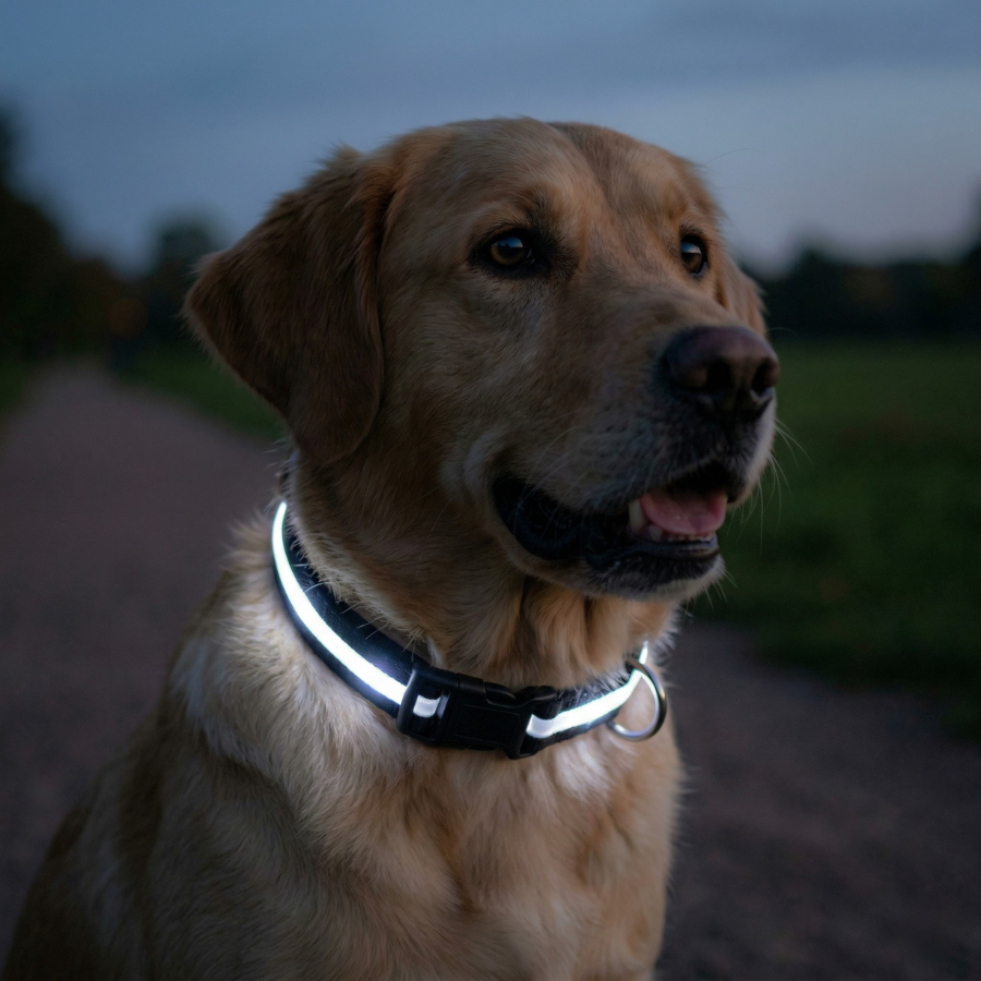 Collier Lumineux Chien LED Nylon Sécurité Nocturne