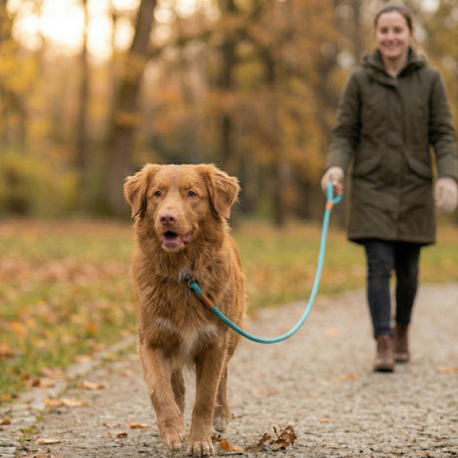 Laisse Lasso Chien Corde Tressée Nylon Réglable