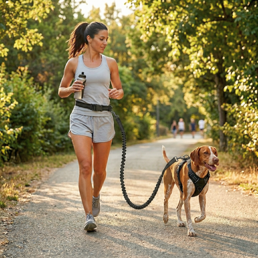 Laisse Mains Libres Chien Réglable Nylon Running