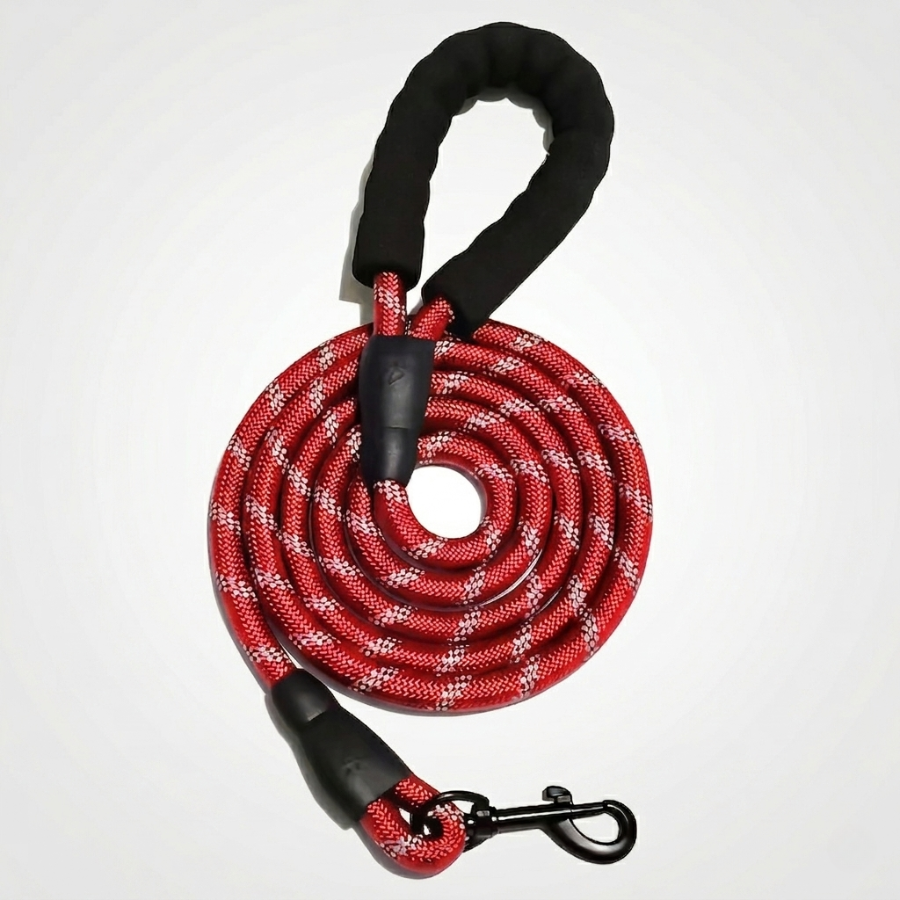 Laisse Corde Chien Nylon Réfléchissante Poignée Rembourrée